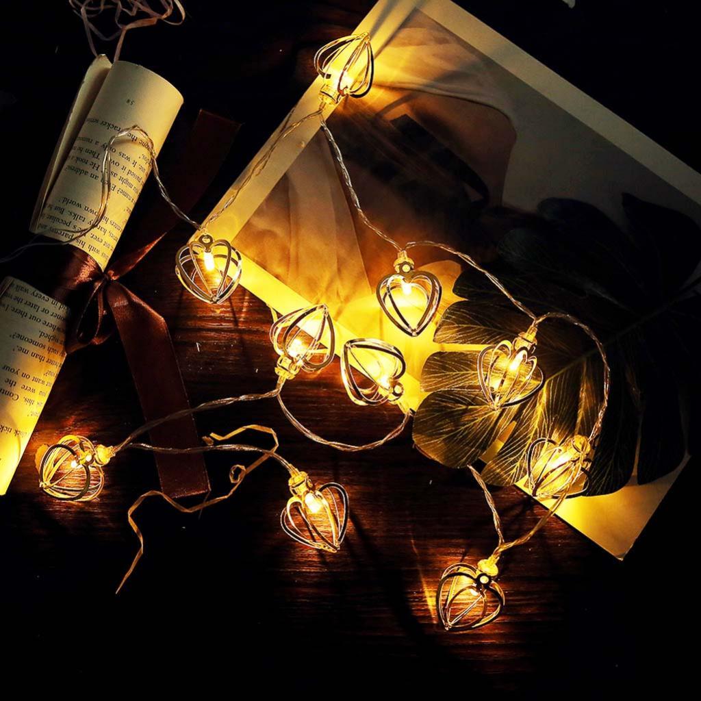 10 LEDs String Lights Battery Operated Fairy Light Lamp Warm White 116 cm Copper Peach