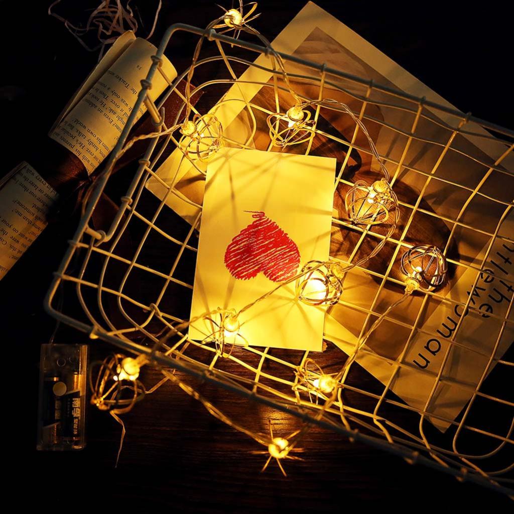 10 LEDs String Lights Battery Operated Fairy Light Lamp Warm White 116 cm Copper Peach