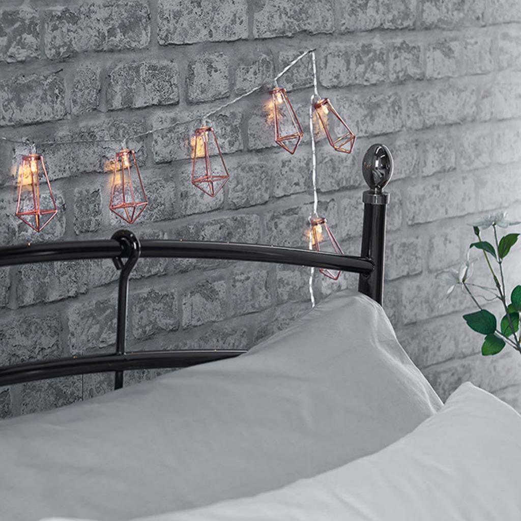 10 LEDs String Lights Battery Operated Fairy Light Lamp Warm White 116 cm Rose Gold Diamond