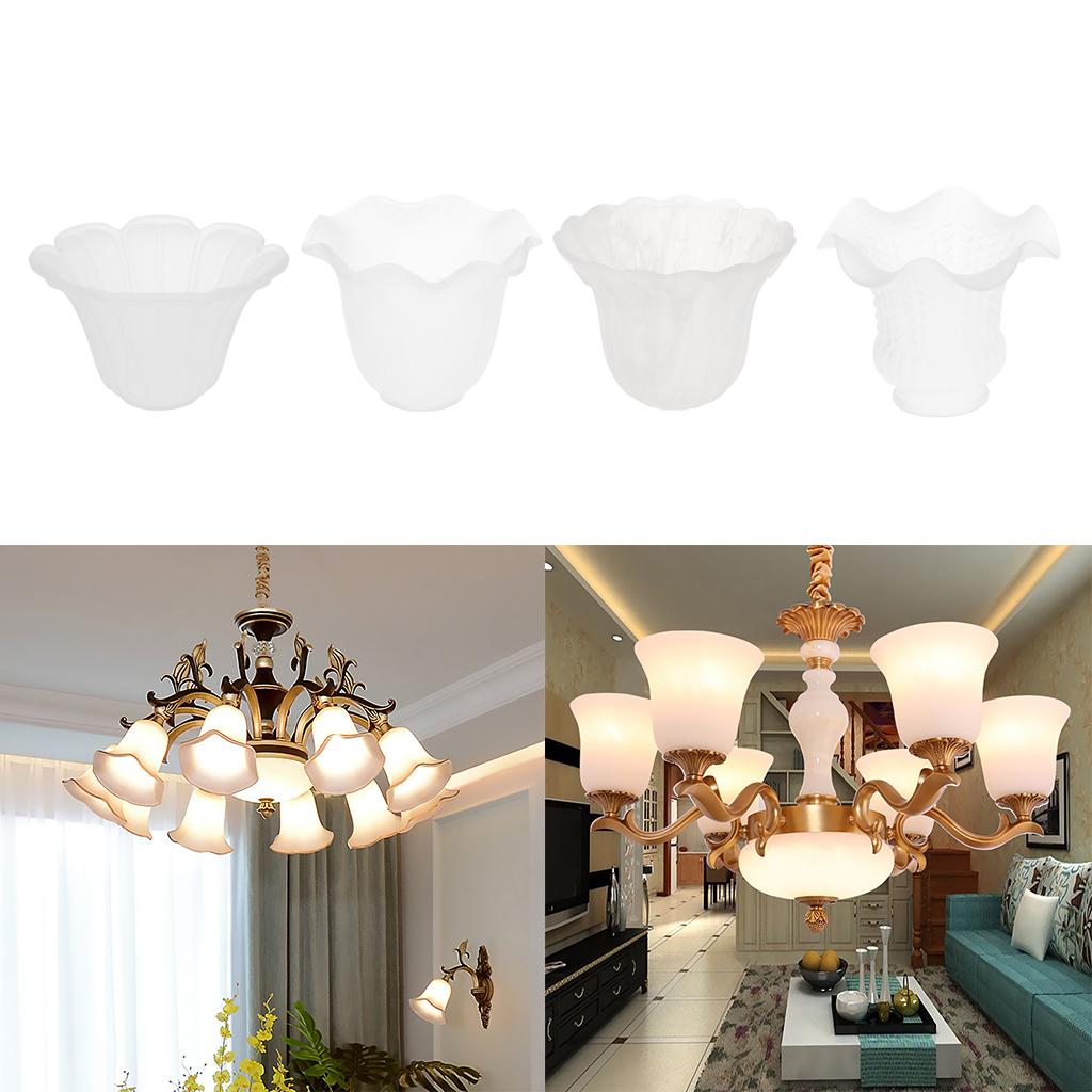 4Pcs/set Replacement Ceiling Fan Light Vanity Chandelier Frosted Glass Shade