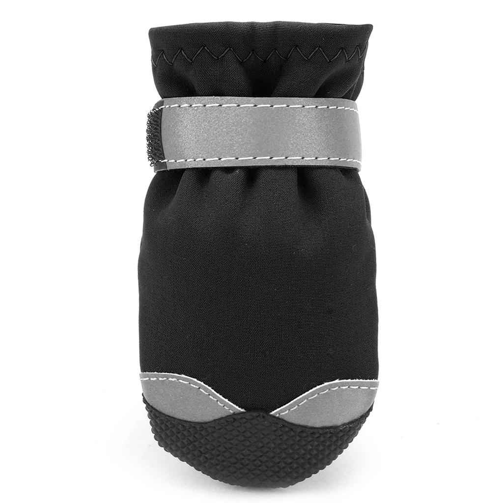 4 Pcs Pet Dog Shoes Boots Anti-Slip Waterproof Pet Paw Protector Dog Shoes Black-S