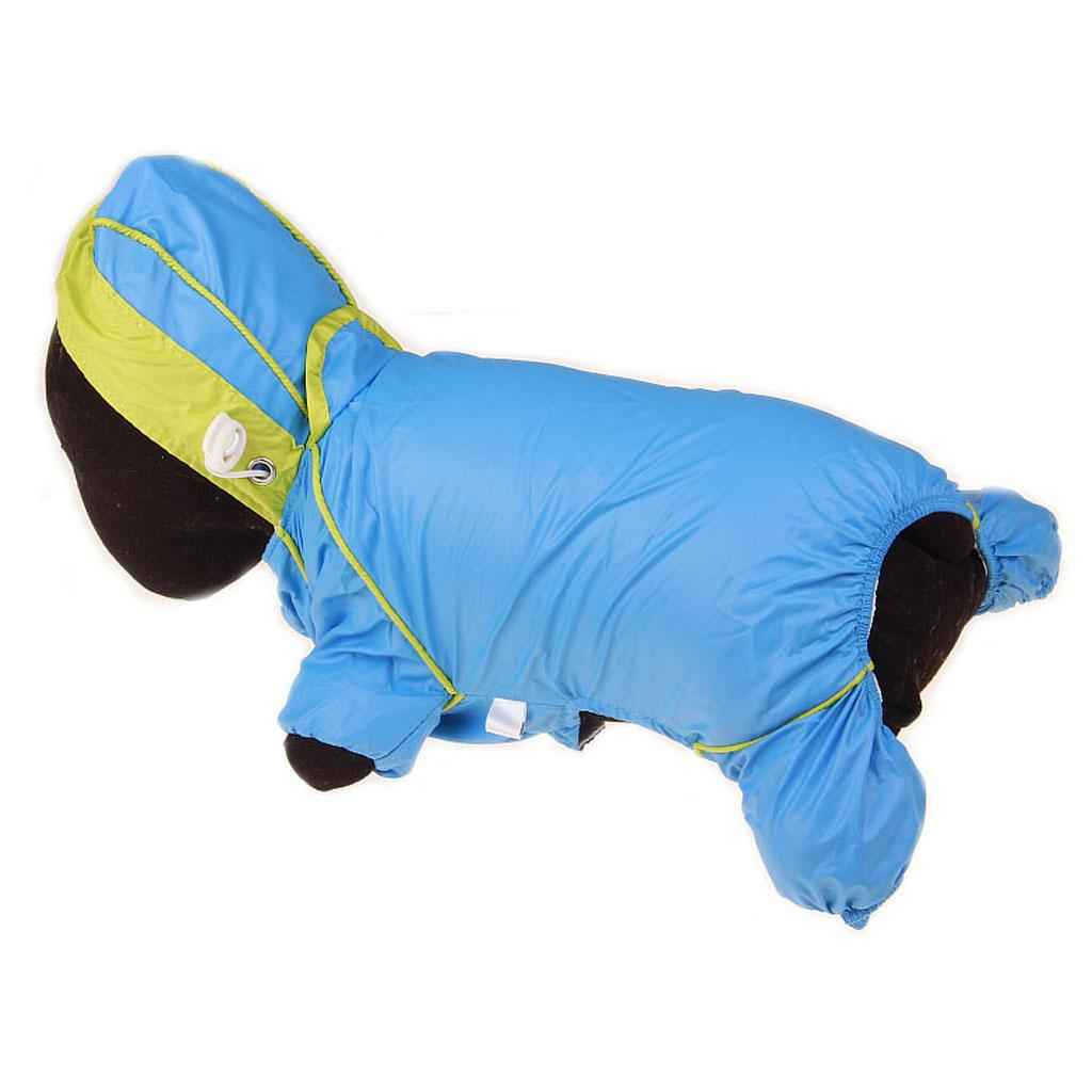 Waterproof Four Legs Clothing Dog Raincoat Jacket Coat Blue XL