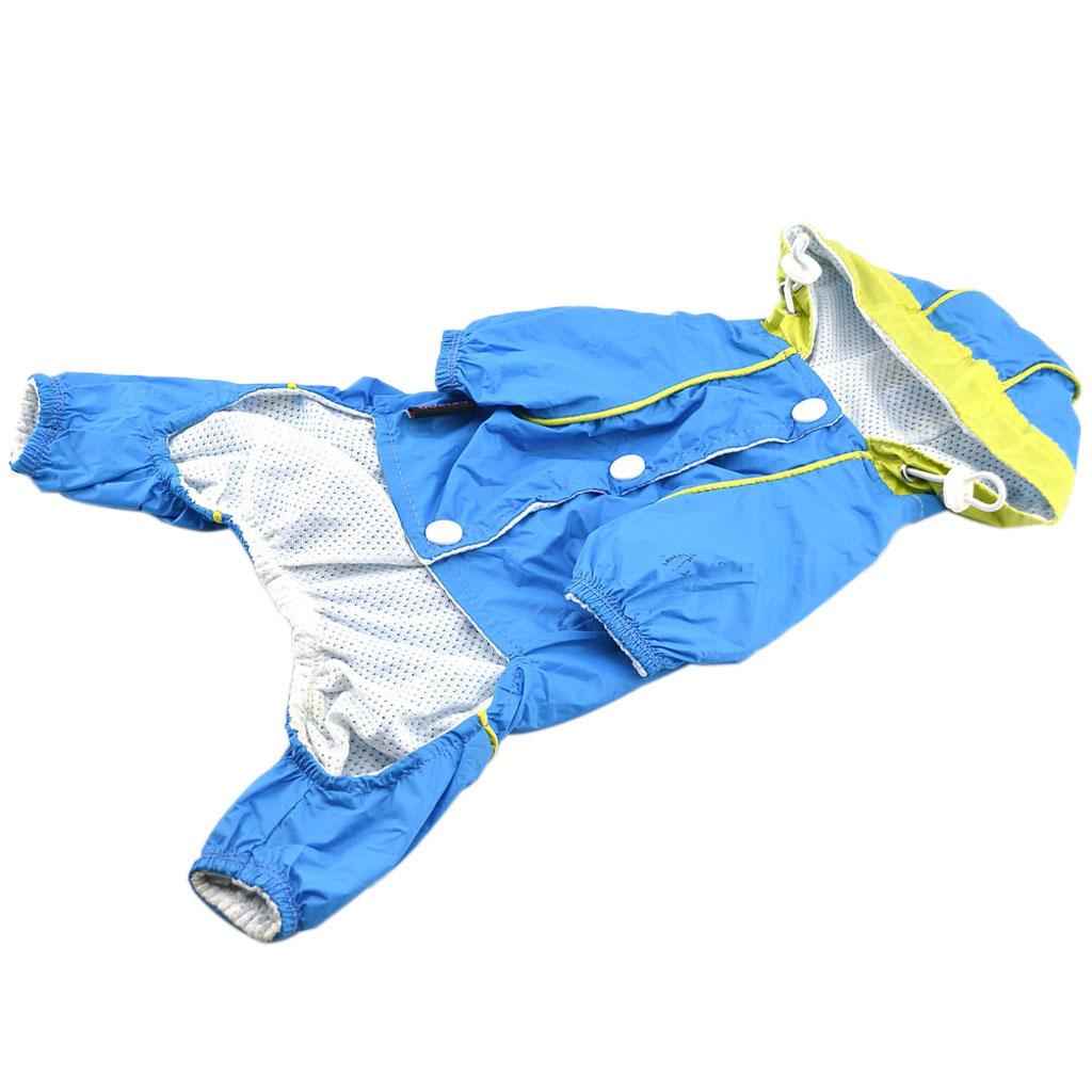 Waterproof Four Legs Clothing Dog Raincoat Jacket Coat Blue XL