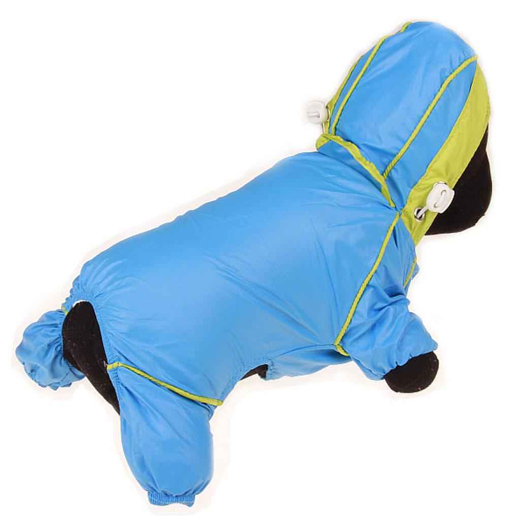 Waterproof Four Legs Clothing Dog Raincoat Jacket Coat Blue XL