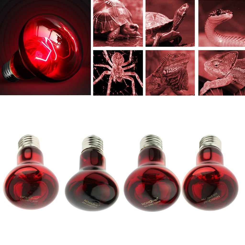 Glass Pet Heating Infrared Lamp Winter Heat Emitter Lamp Bulb E27 Red 25W