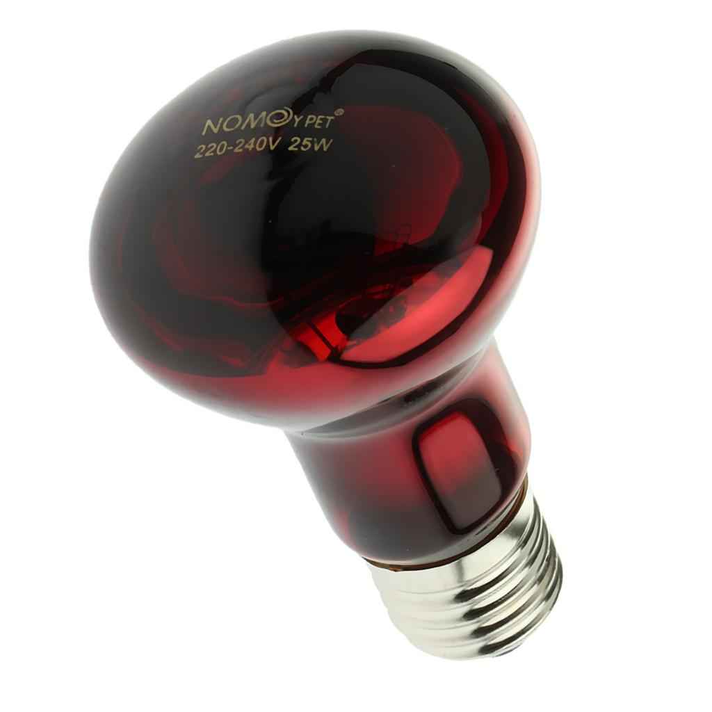 Glass Pet Heating Infrared Lamp Winter Heat Emitter Lamp Bulb E27 Red 25W