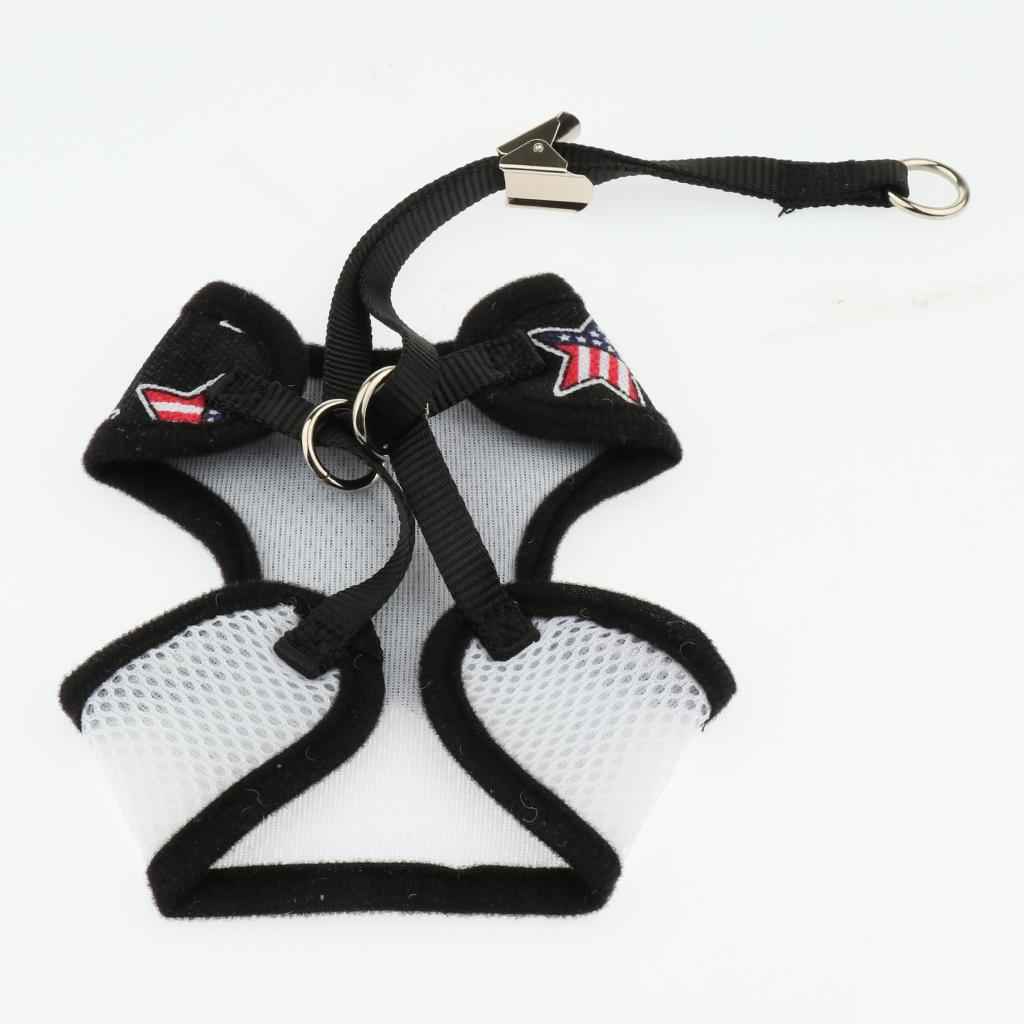 Cute Comfort Dog Vest Harness Leash Dog Outdoor Walking Vest Star Black L
