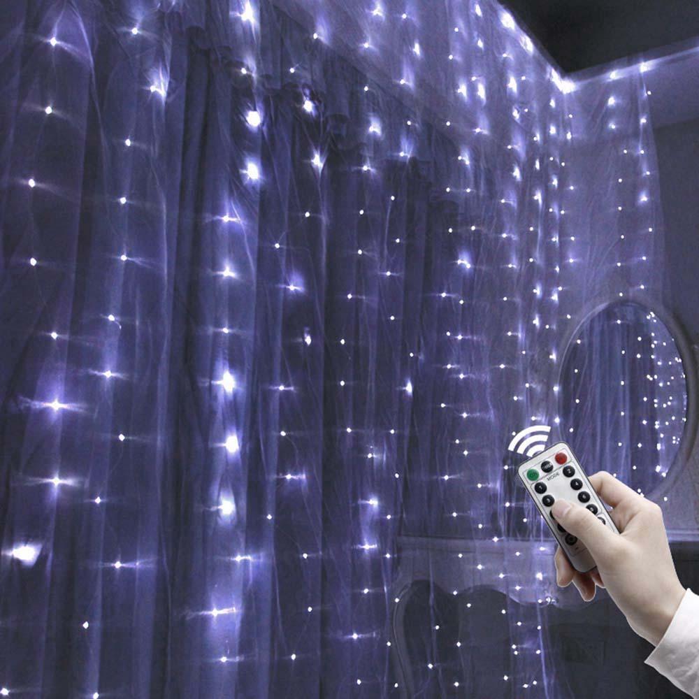 100LED Party Wedding Curtain Fairy Light USB String Light Cool White_1 meter