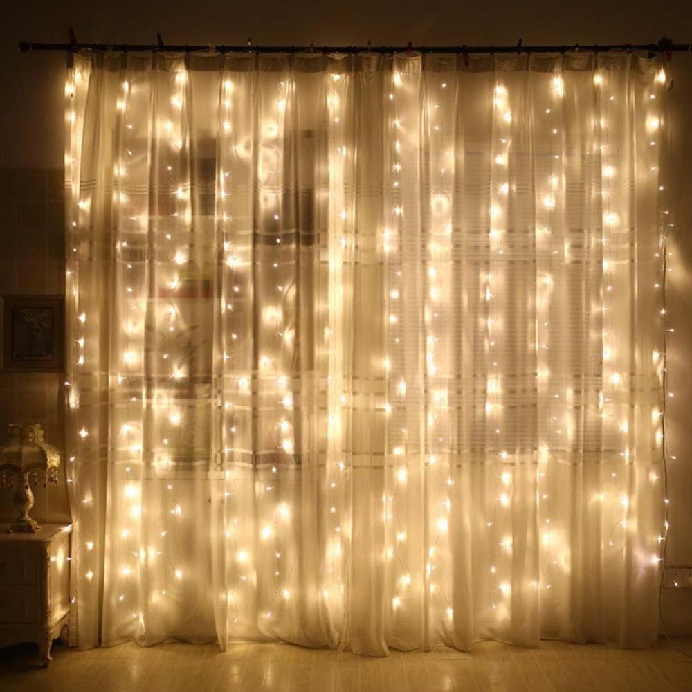 100LED Party Wedding Curtain Fairy Light USB String Light Warm White_1 meter