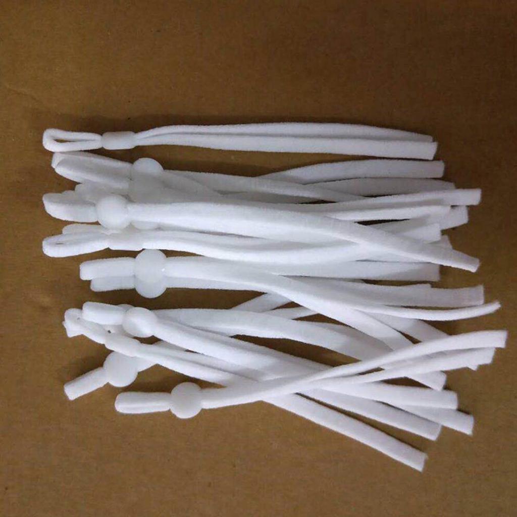 100 Count Flat Elastic Cord Stopper Making Face Masks White_Flat Buckle