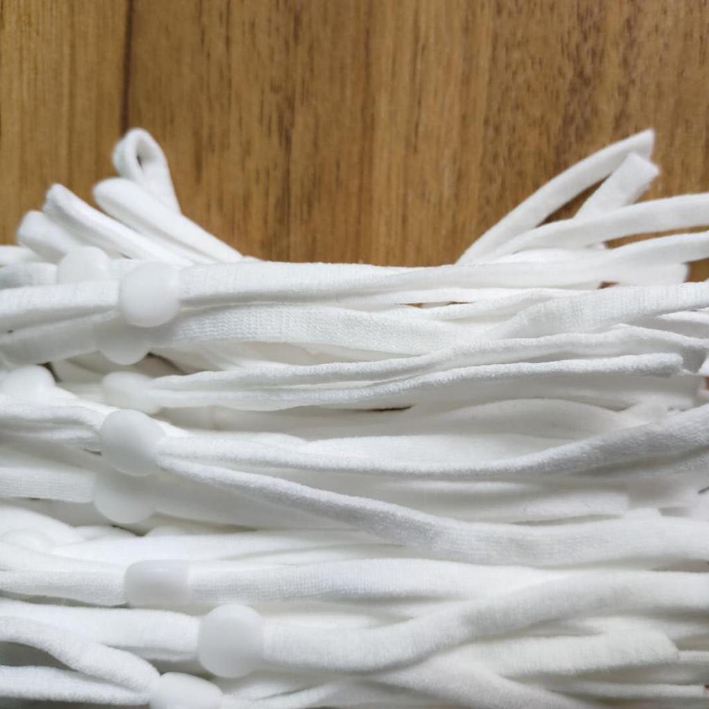100 Count Flat Elastic Cord Stopper Making Face Masks White_Flat Buckle