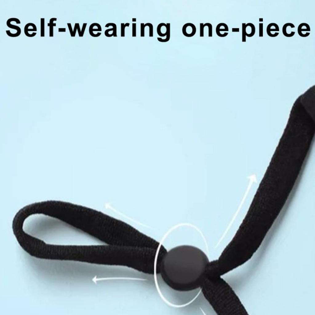 100 Count Flat Elastic Cord Stopper Making Face Masks Black_Flat Buckle