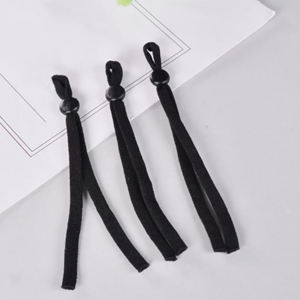 100 Count Flat Elastic Cord Stopper Making Face Masks Black_Flat Buckle