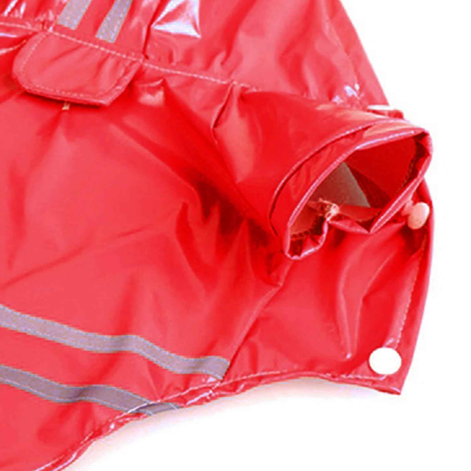 Dog Raincoat with Hood Doggie Reflective Jacket Waterproof S- XL red M