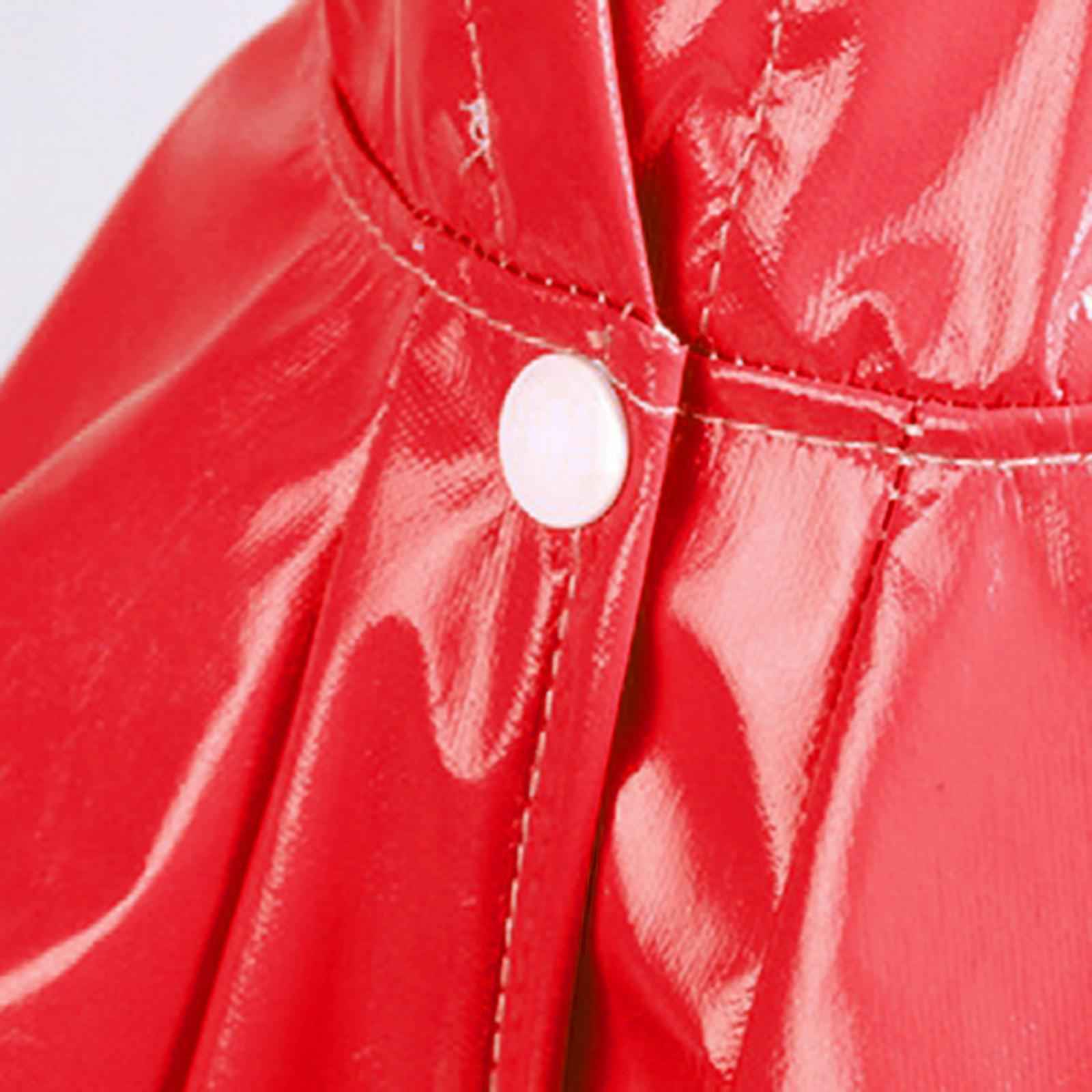 Dog Raincoat with Hood Doggie Reflective Jacket Waterproof S- XL red M