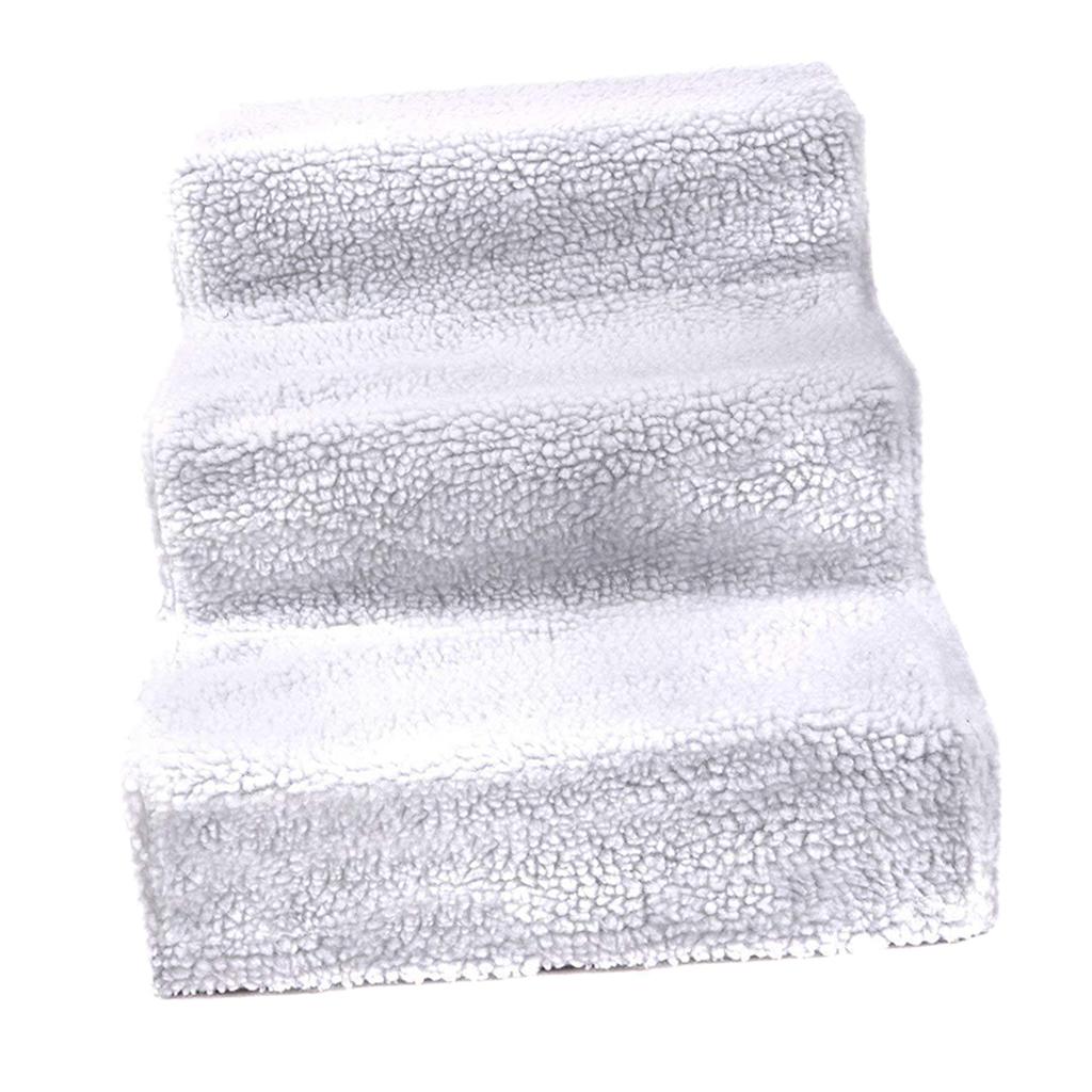 Dog Steps Ramp Foam Couch Removable Cover Pet Training 3Step Stair White