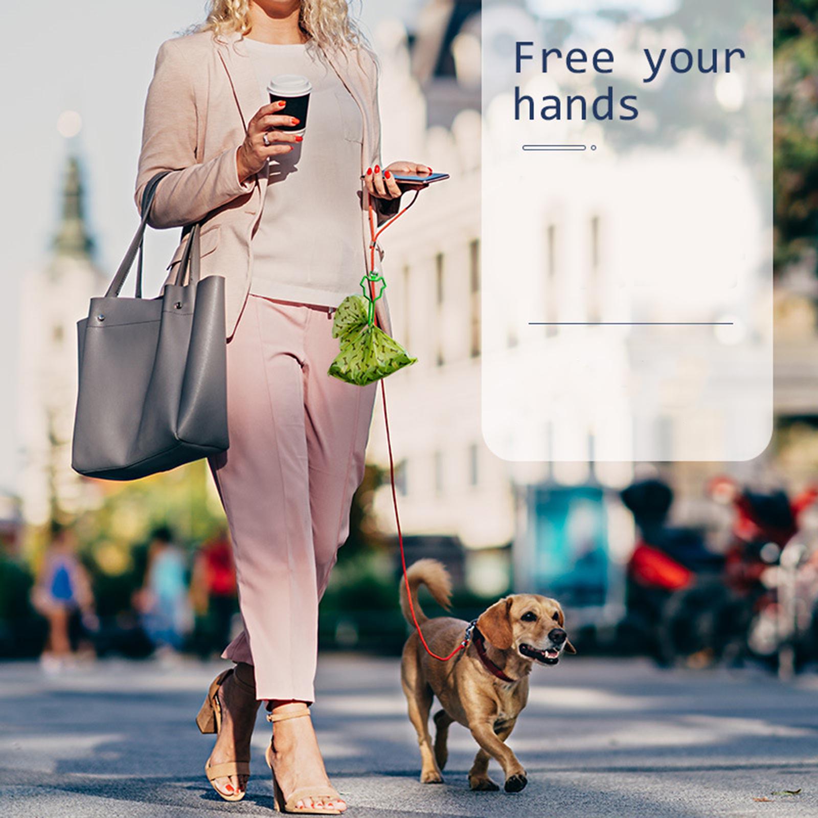 Dog Poop Bag Holder Waste Bag Carrier Adjustable for Leash Pet Supply Green