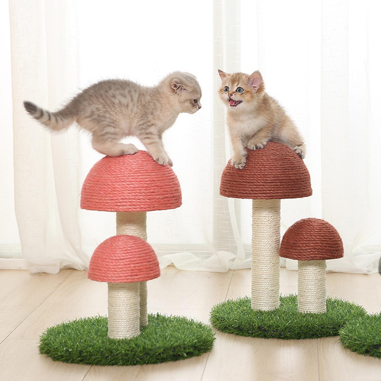 Cat Scratching Post Mushroom Scratching Post for Cat Kitten Pink with Ball