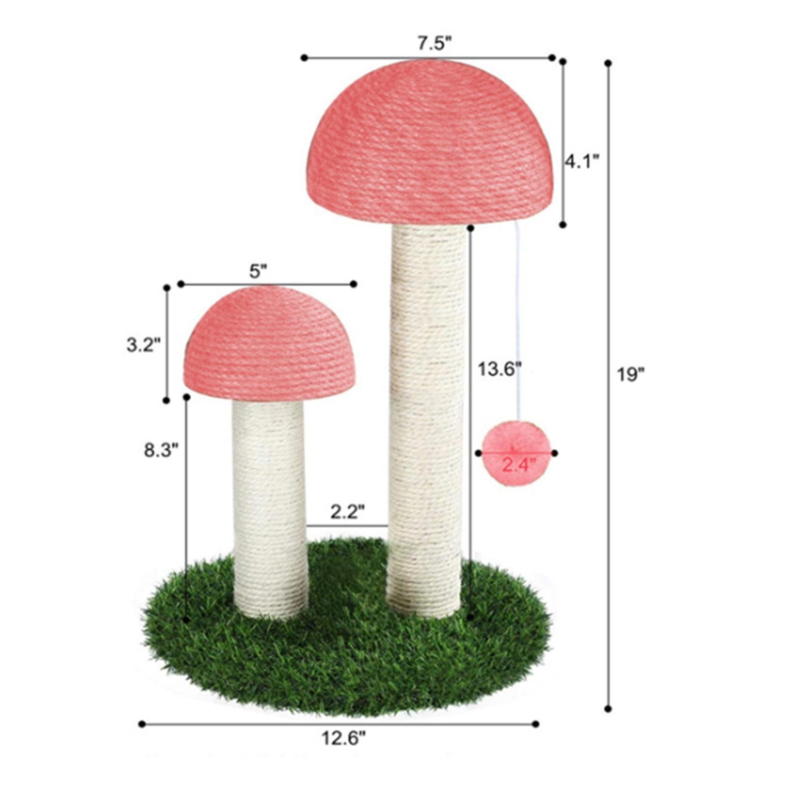 Cat Scratching Post Mushroom Scratching Post for Cat Kitten Pink with Ball