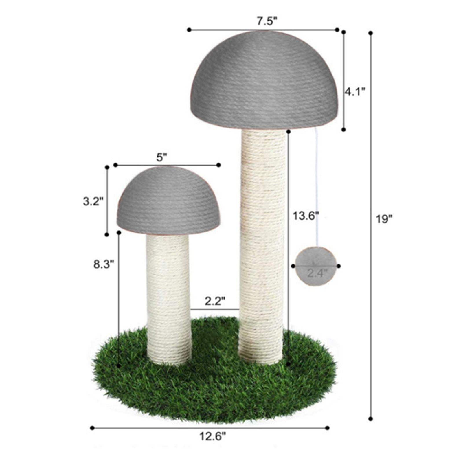 Cat Scratching Post Mushroom Scratching Post for Cat Kitten Gray with Ball
