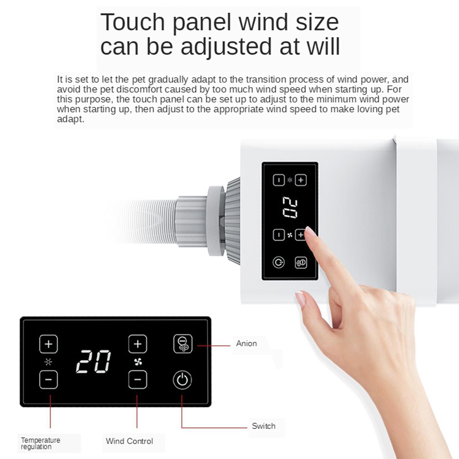 Dog Dryers Hair Dryer for Dogs Pet Dog Cat Grooming Blower EU Plug