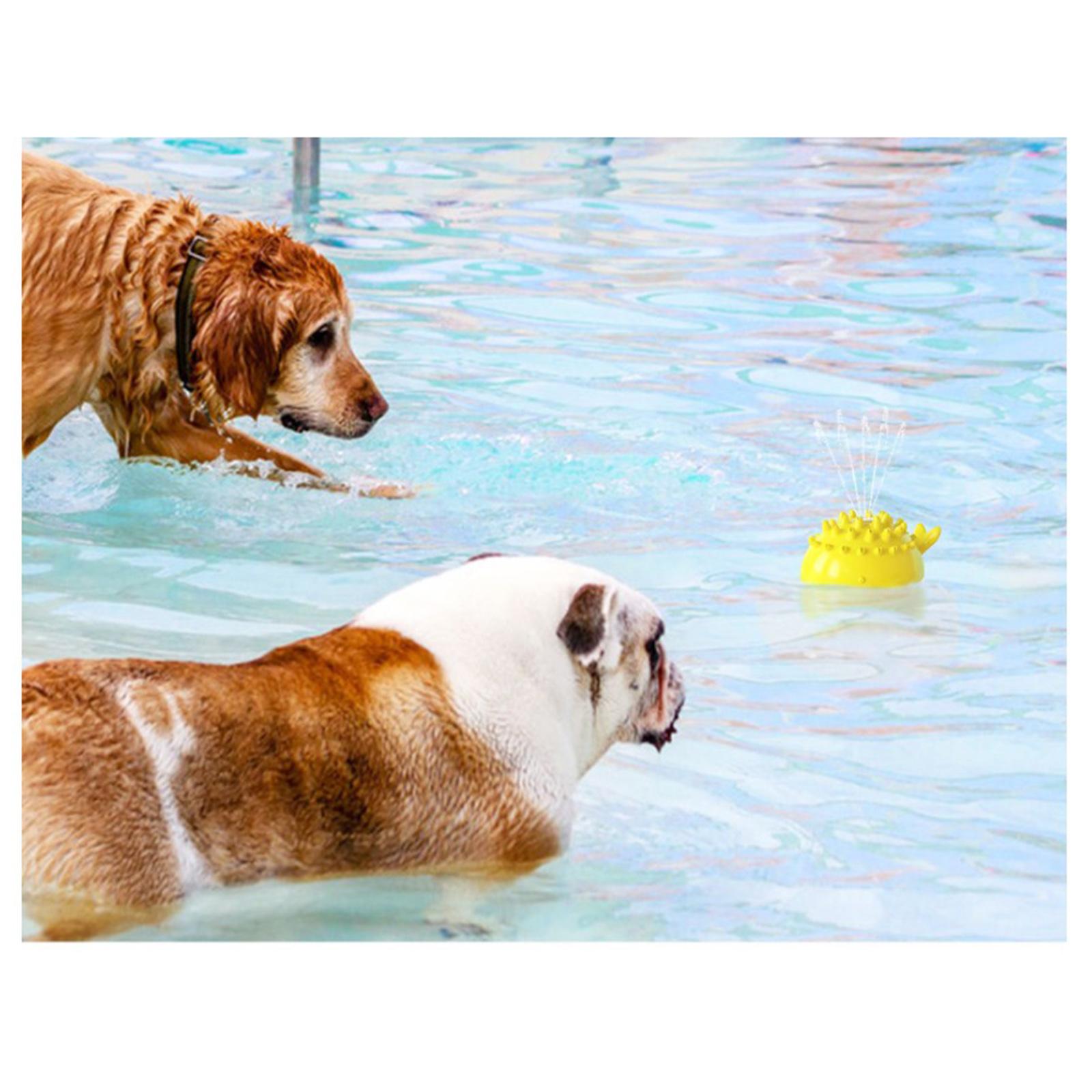 Dog Bath Toy Water Spray Whale Induction Sprinkler Teething Play Toys Yellow