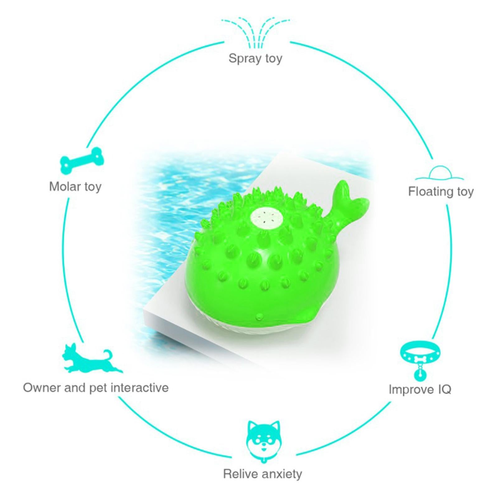 Dog Bath Toy Water Spray Whale Induction Sprinkler Teething Play Toys Green