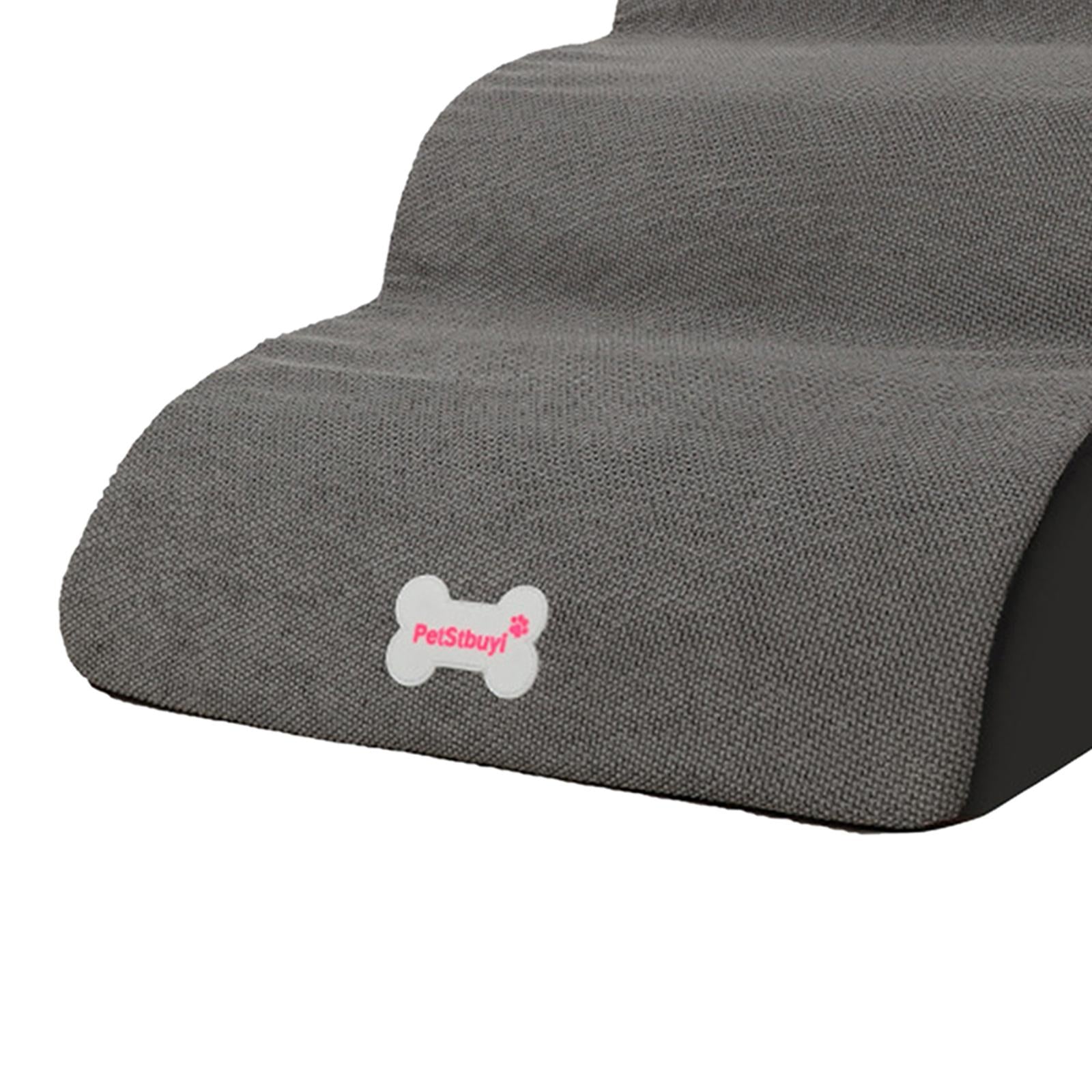 Dog Ladder Support Frame for Bed Sofa Pet Stairs 3 Steps Gray