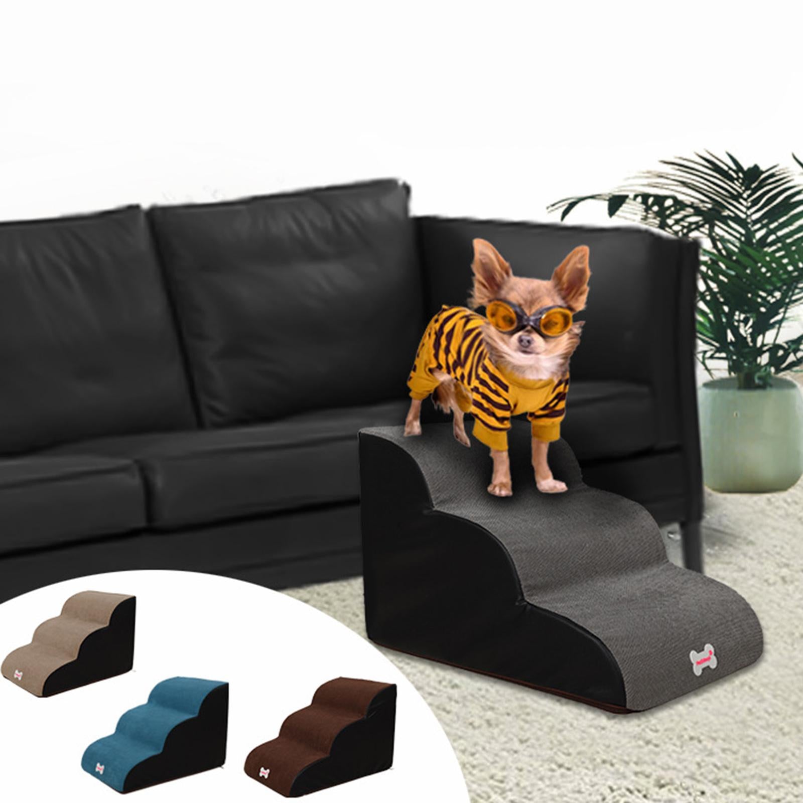 Dog Ladder Support Frame for Bed Sofa Pet Stairs 3 Steps Gray