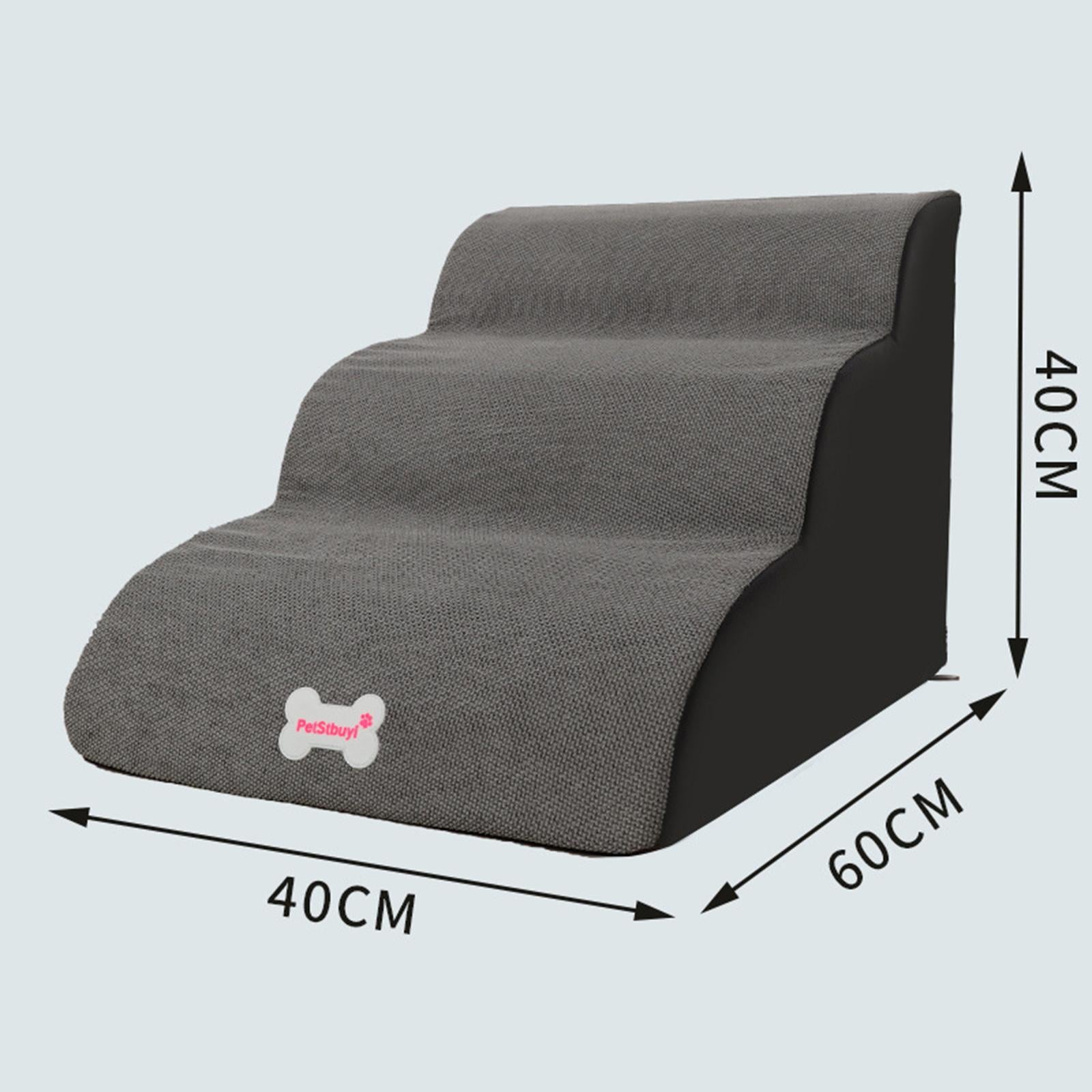 Dog Ladder Support Frame for Bed Sofa Pet Stairs 3 Steps Gray