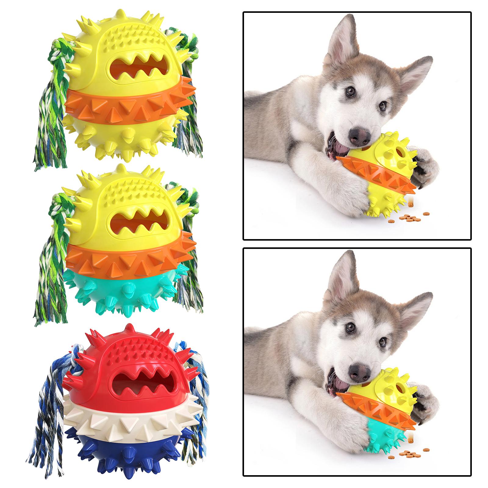 Dog Chew Toys Molar Ball Teething Cleaning Play Toy Red white blue