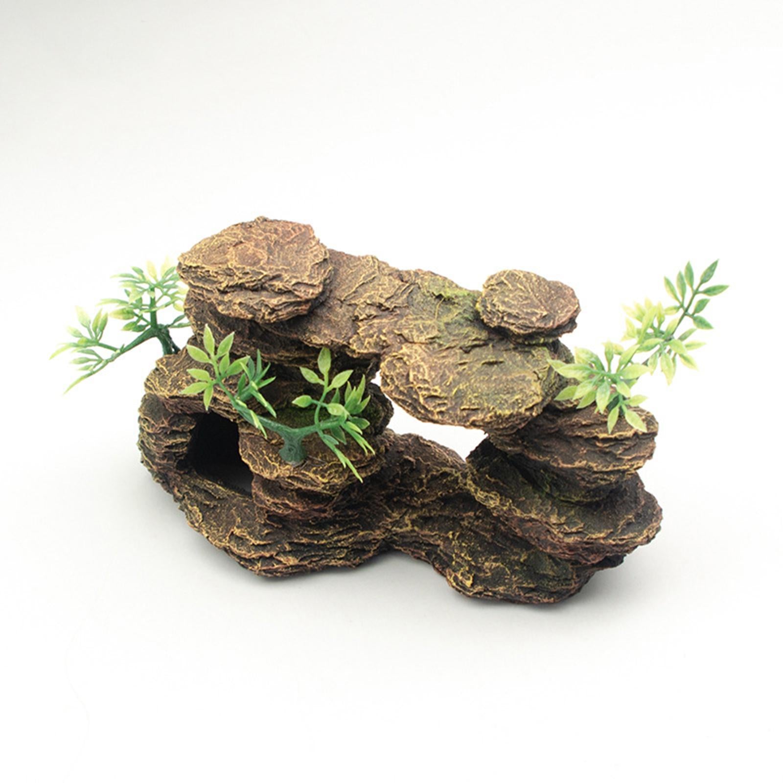 Aquarium Mountain Ornament Tree Fish Tank Decoration Fishes Play House Cave