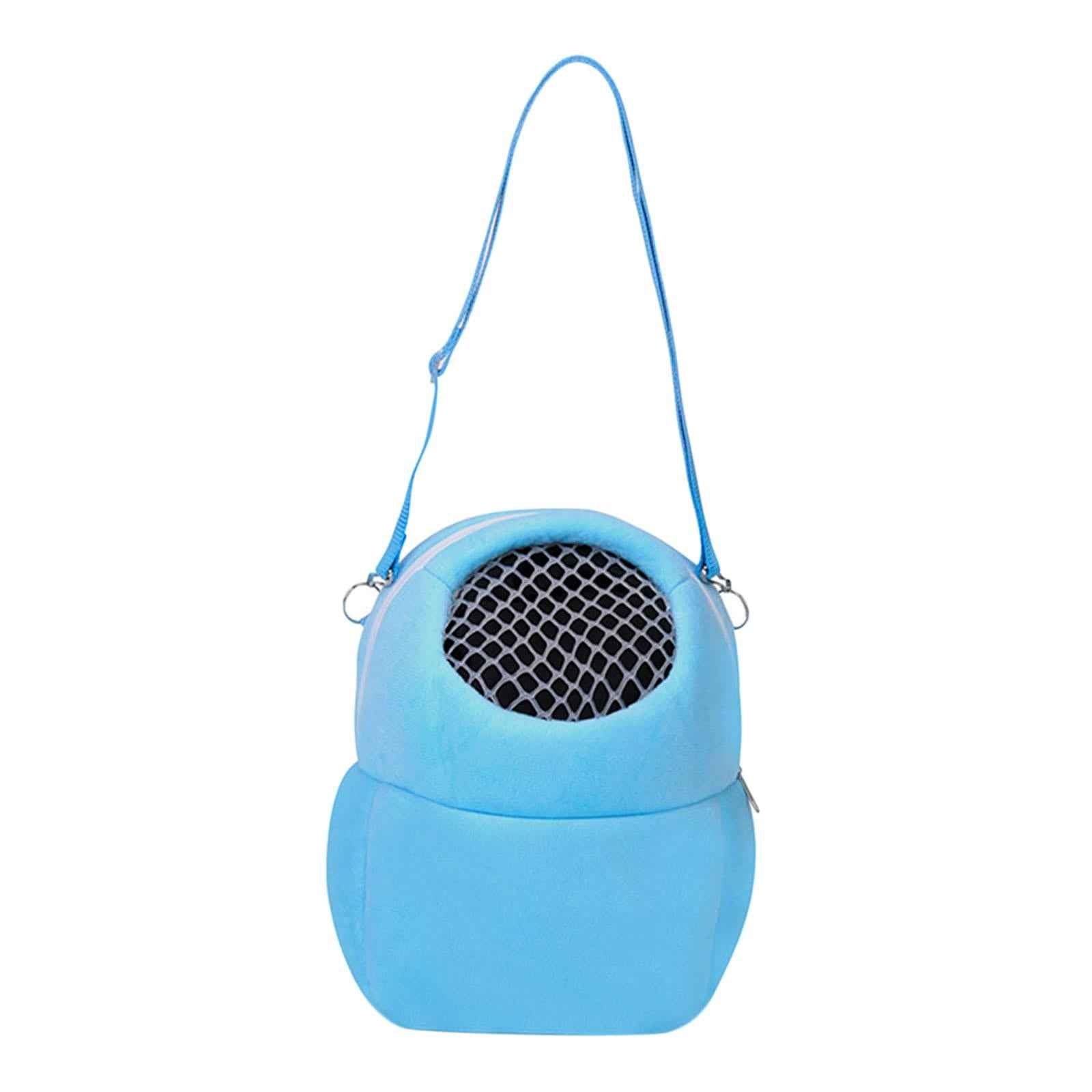 Pet Small Animal Carrier Bag Travel Warm Cage Hamster Pouch Blue 17x14cm