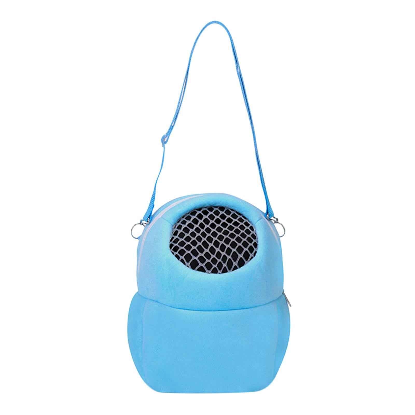 Pet Small Animal Carrier Bag Travel Warm Cage Hamster Pouch Blue 17x14cm