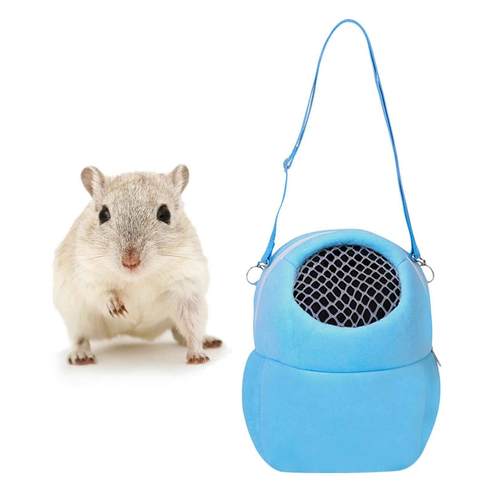 Pet Small Animal Carrier Bag Travel Warm Cage Hamster Pouch Blue 17x14cm