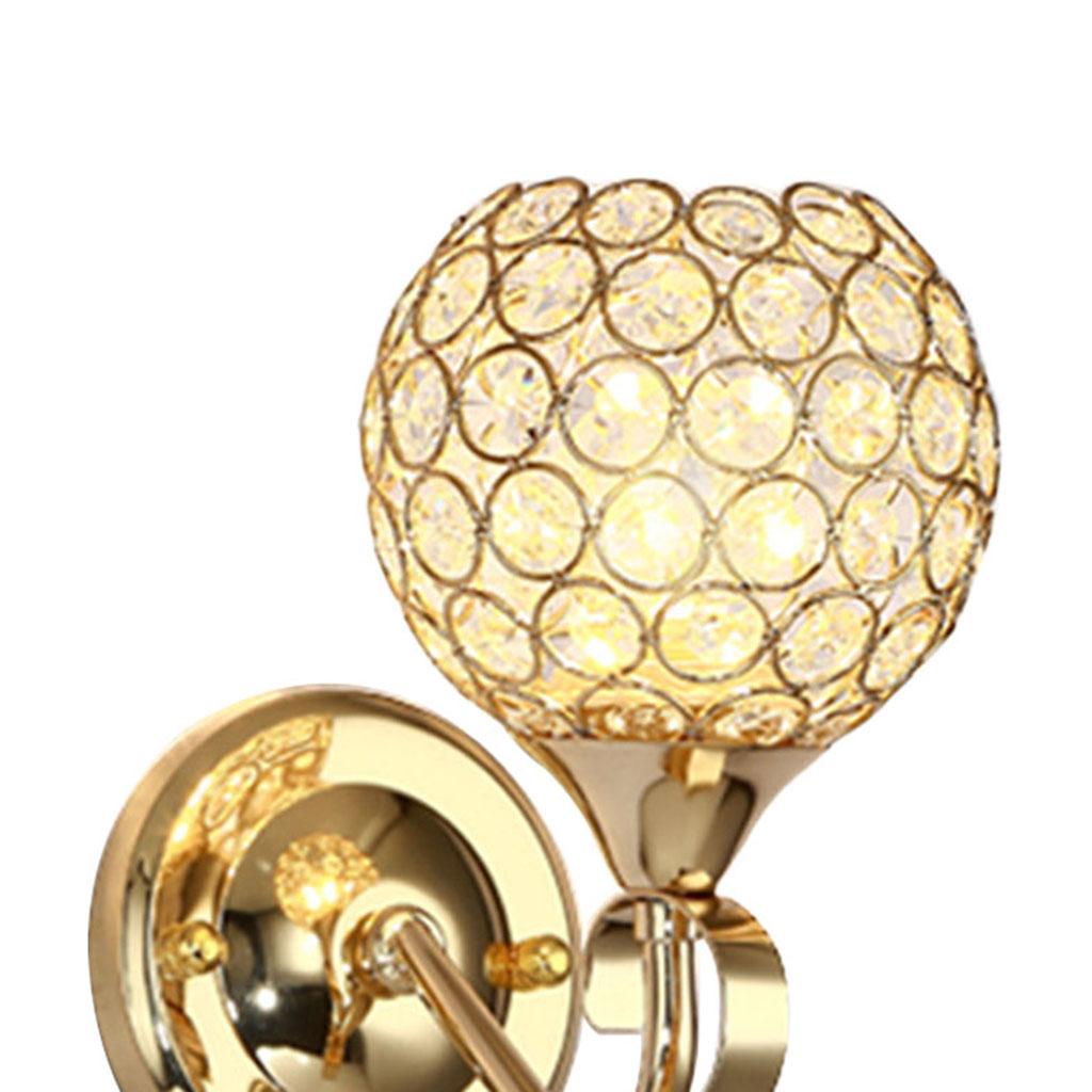 Crystal Wall Lamp Fixture Sconces Pendent Light E26/E27 Bulb Study Stairs Golden