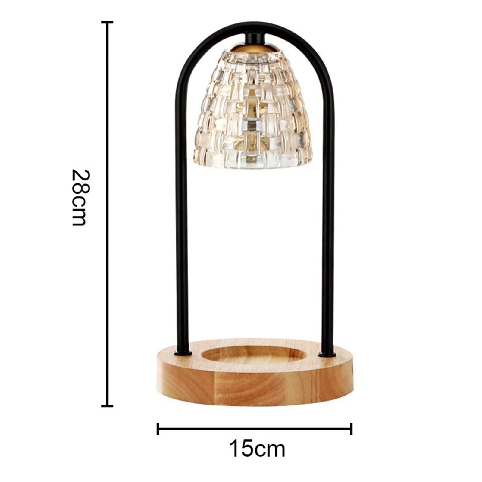Candle Warmer Wax Melter Fragrance Lamp Aroma Night Light w/Wood Base Black