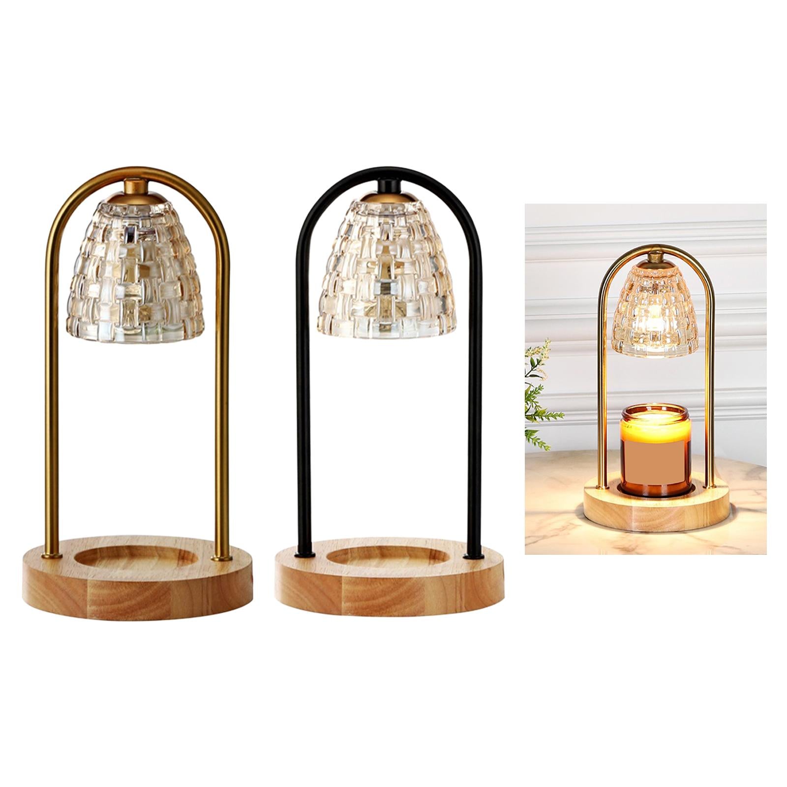 Candle Warmer Wax Melter Fragrance Lamp Aroma Night Light w/Wood Base Black