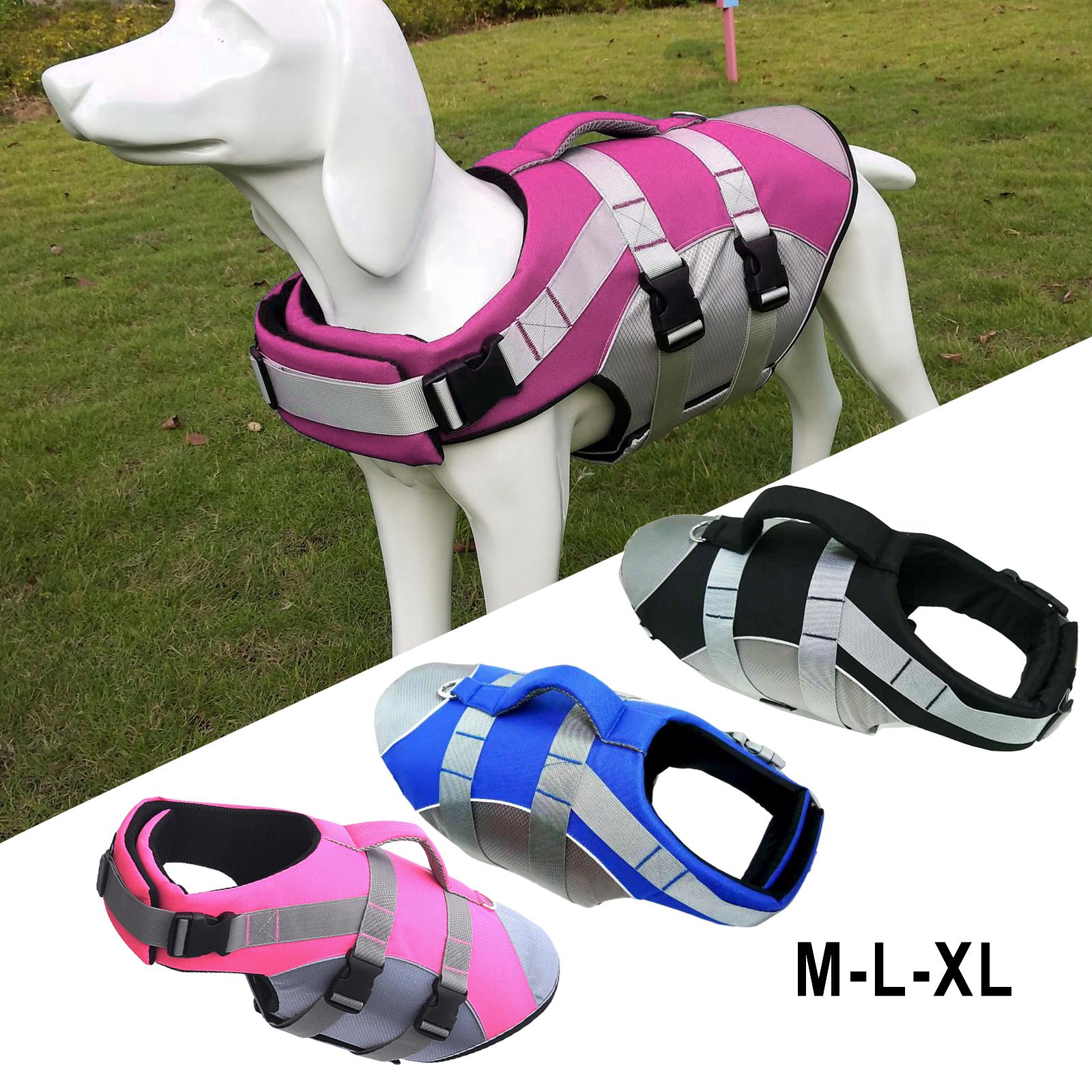 Dog Swim Life Jacket Floatation Preserver for Swimming Pet Supply M Blue