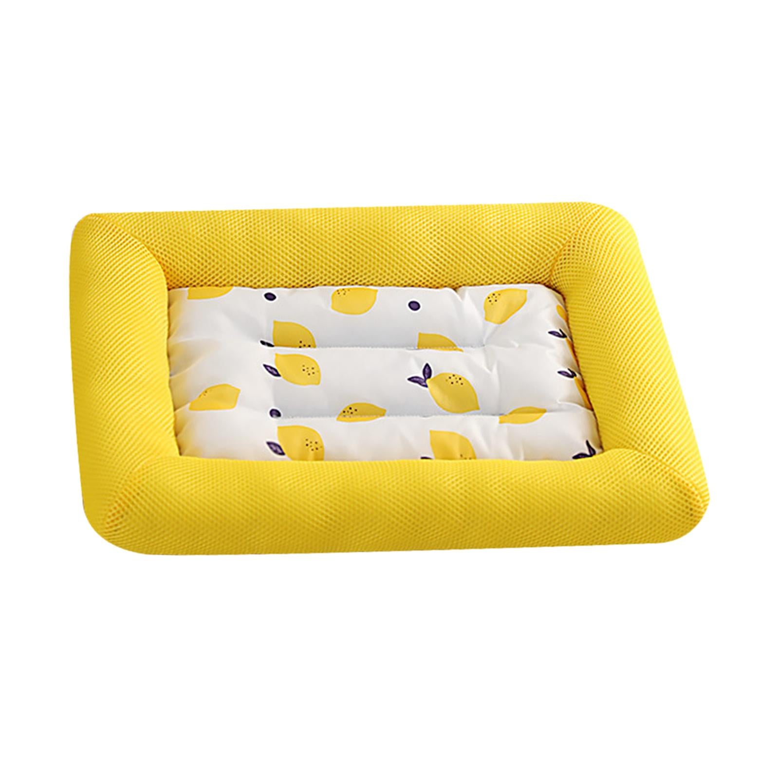 Dog Mat Pets Self Cooling Mattress Pad Sleeping Cushion Yellow 52x42CM 10kg