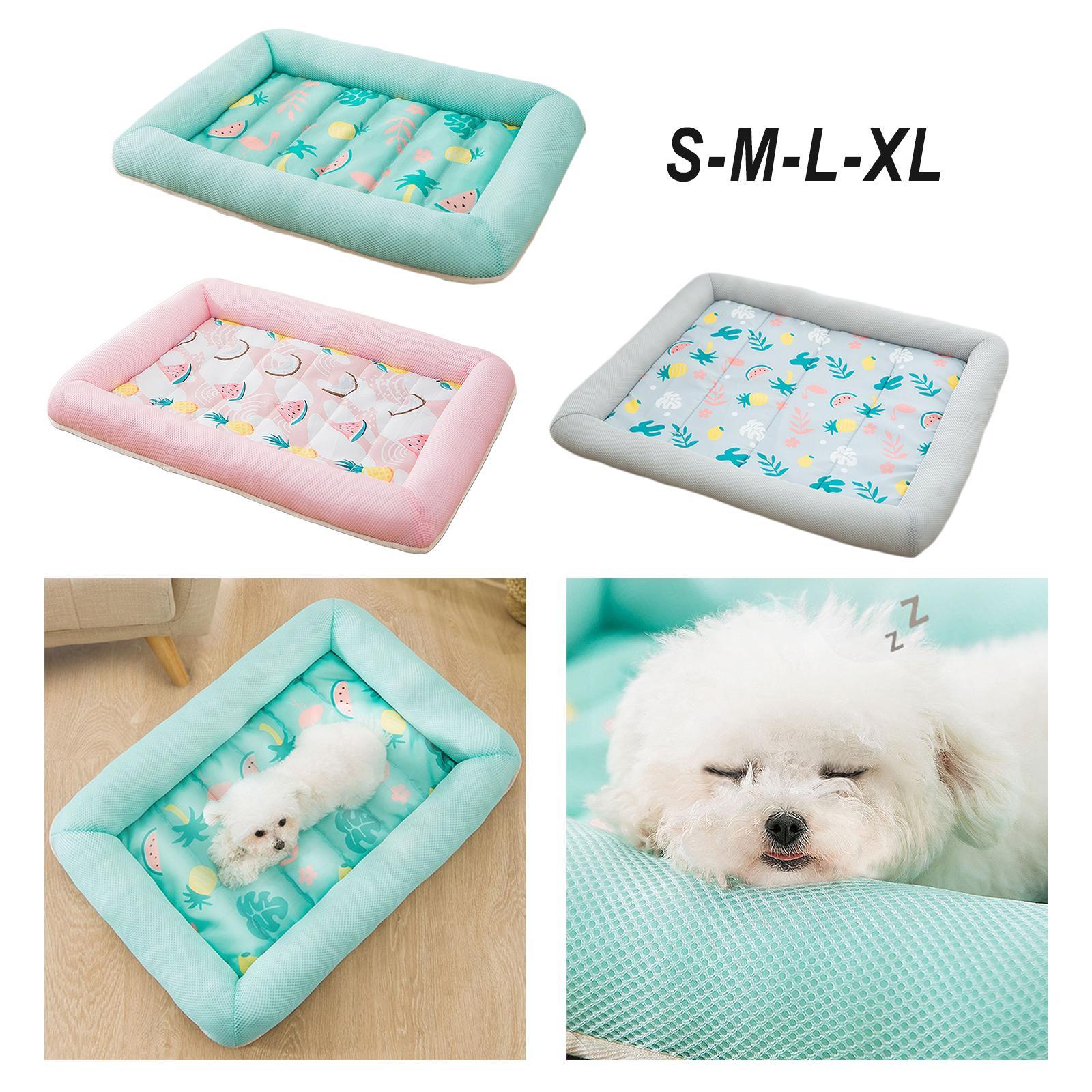 Dog Cooling Mat Bed Sleeping Pad Washable Sofa Cool Blanket Cushion Green S