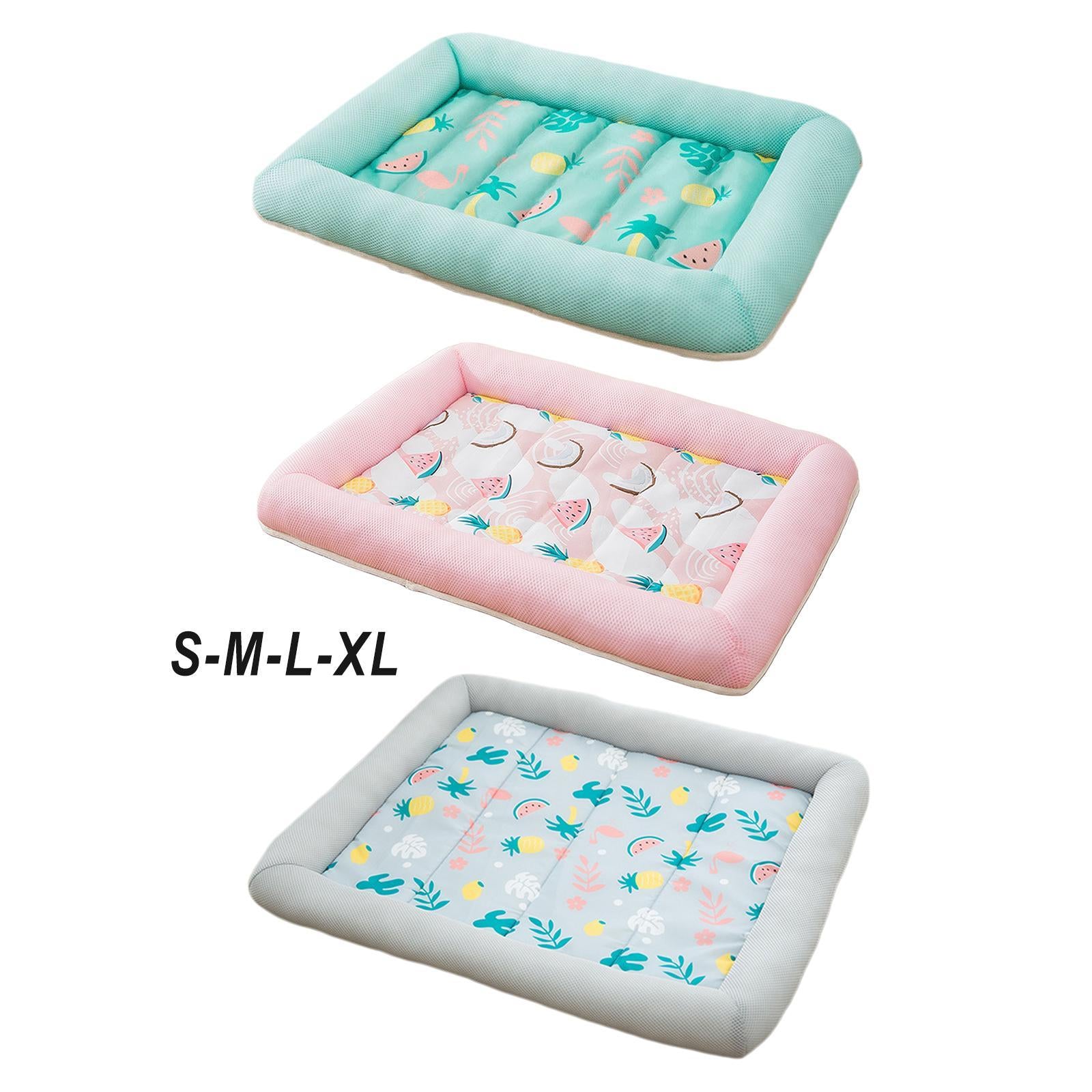 Dog Cooling Mat Bed Sleeping Pad Washable Sofa Cool Blanket Cushion Green S