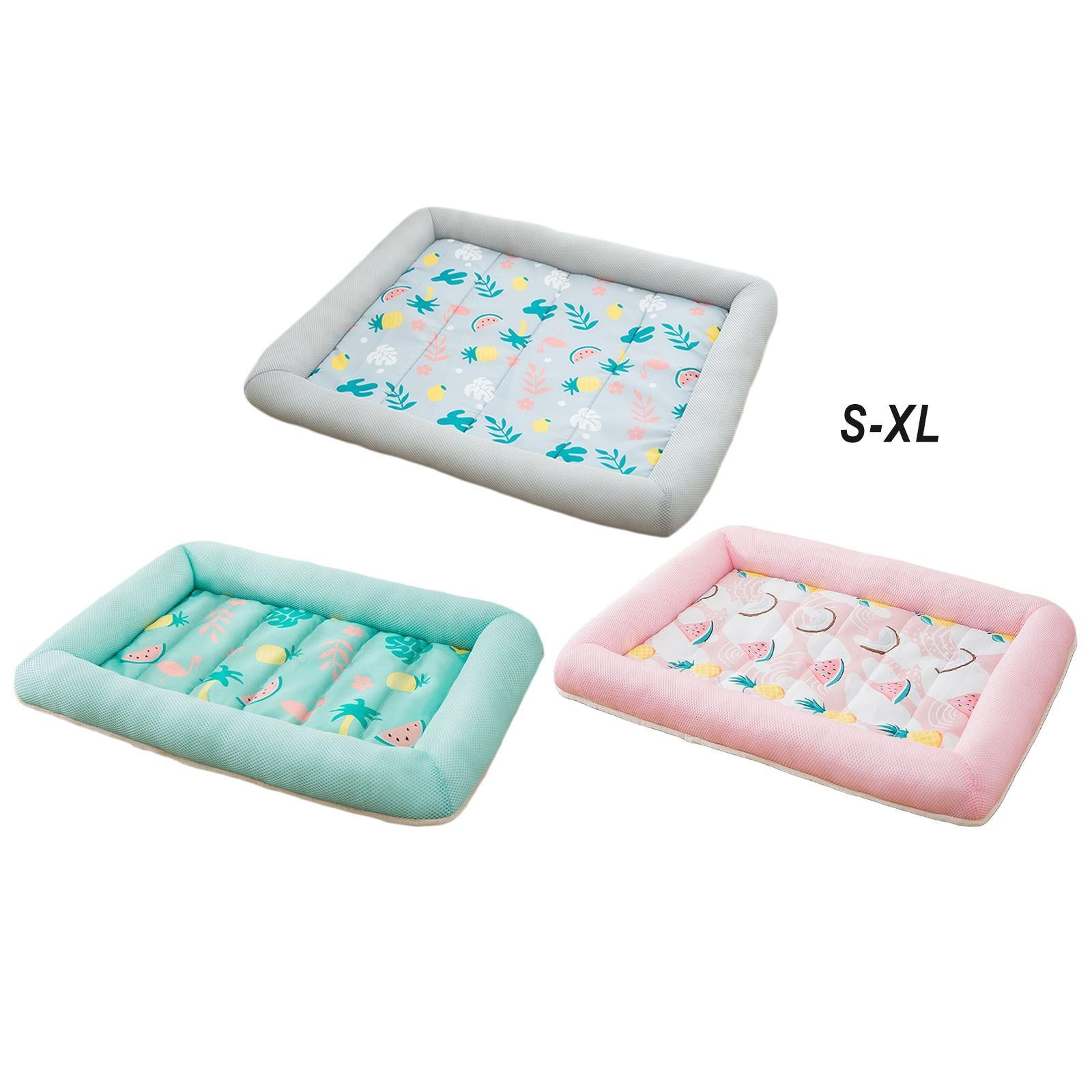 Dog Cooling Mat Bed Sleeping Pad Washable Sofa Cool Blanket Cushion Green S