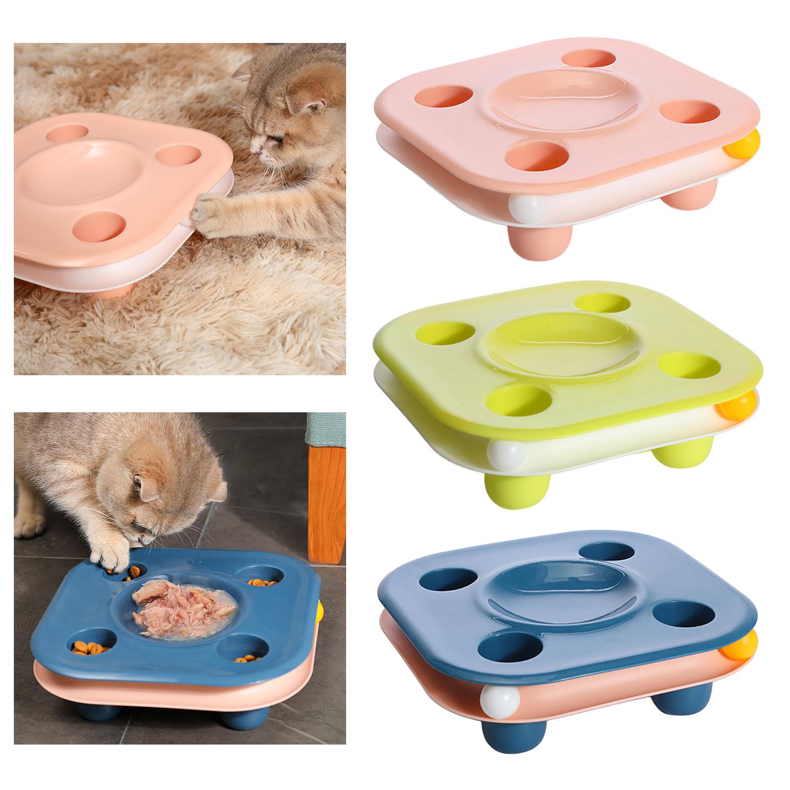 Colorful Cat Food Feeding Bowl Plastic Feeder Dish Slow Feed Indoor Blue