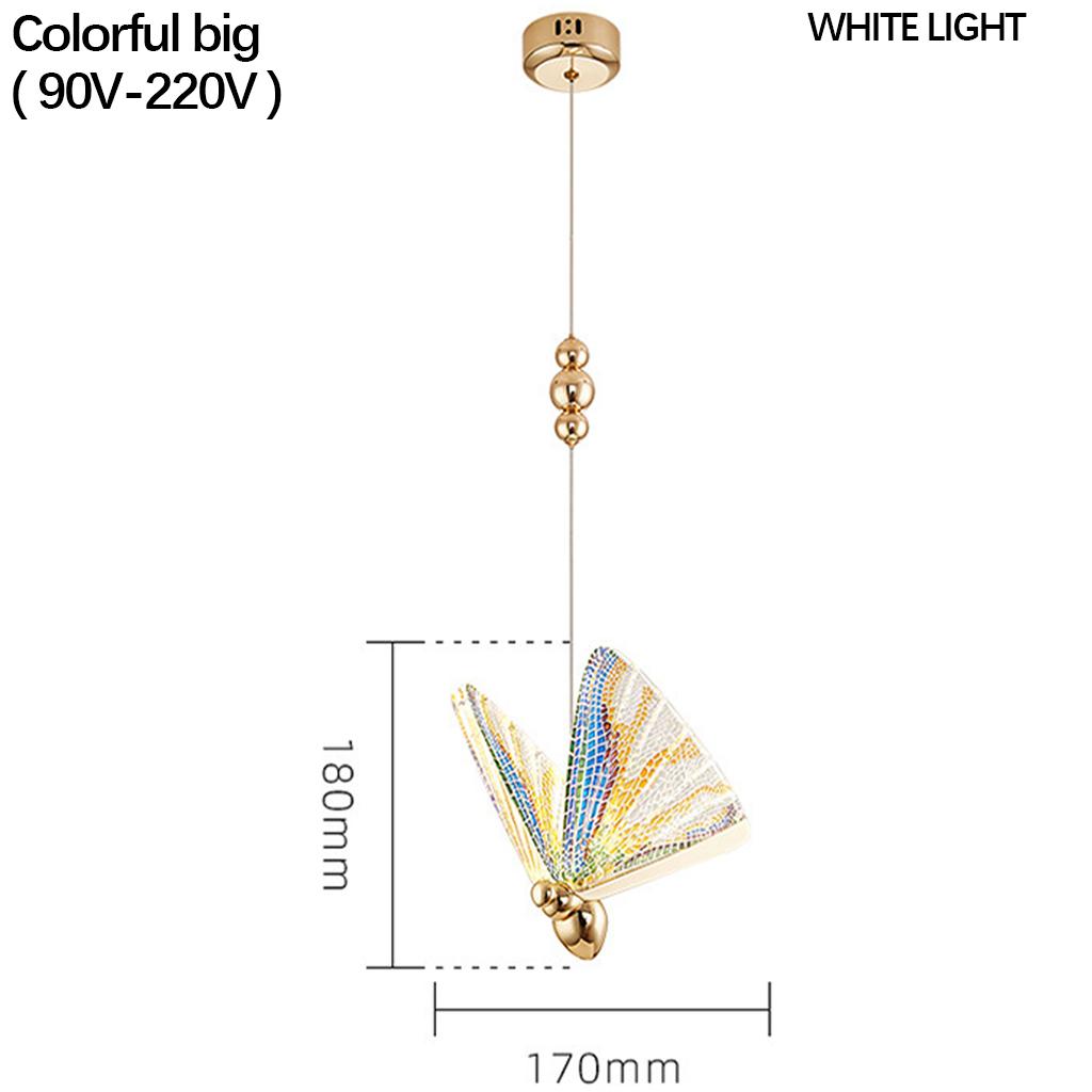 Creative Butterfly Chandelier Lamp Ceiling Light for Cafe Living Room Loft Colorful L White