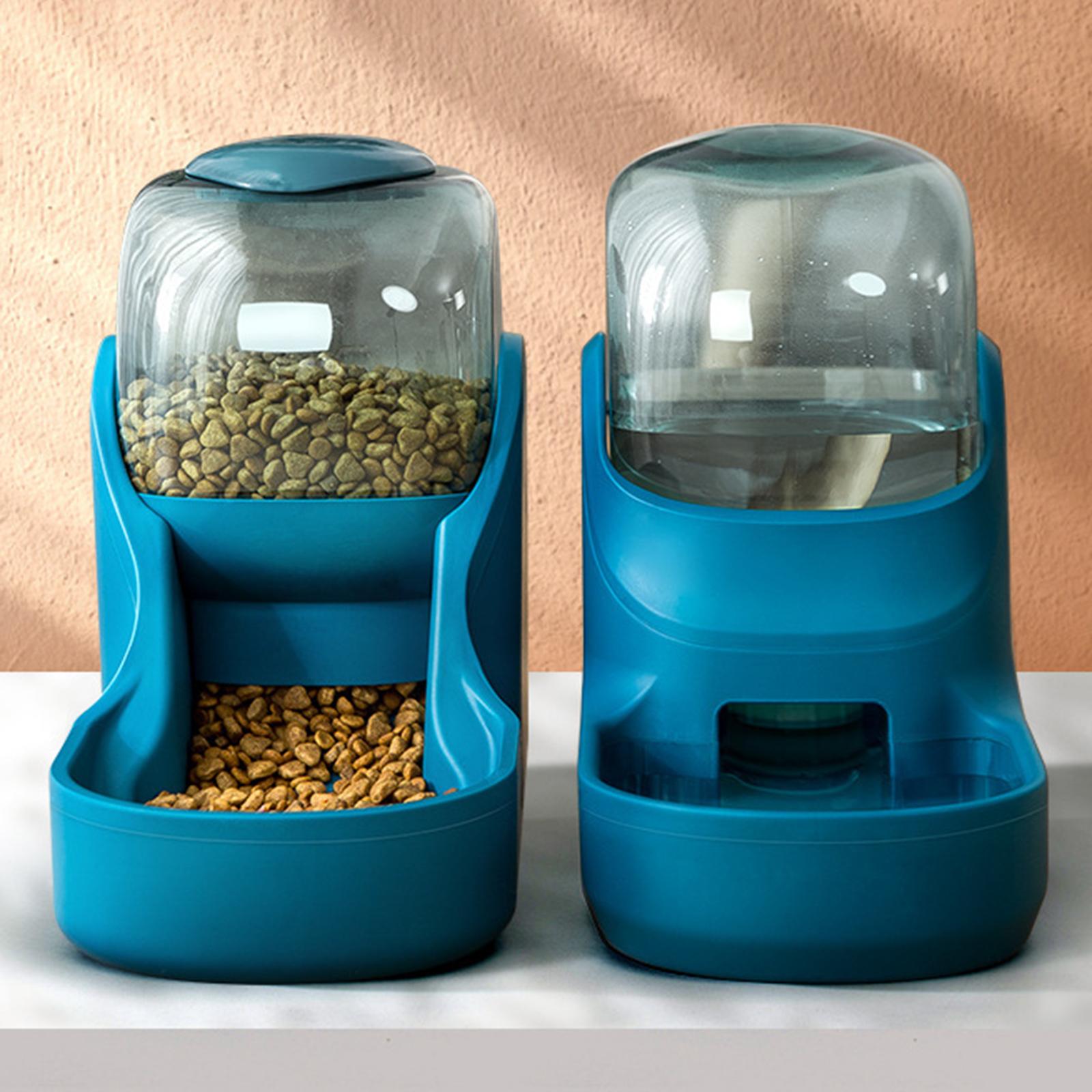AUTOMATIC PET FOOD DISPENSER Dog Cat Feeder Waterer Dish Green Food Feeder