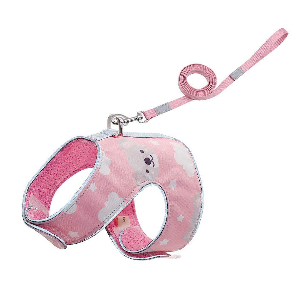Cat Harness Soft Adjustable Pet Vest for Walking Small Medium Large Cats XS Pink