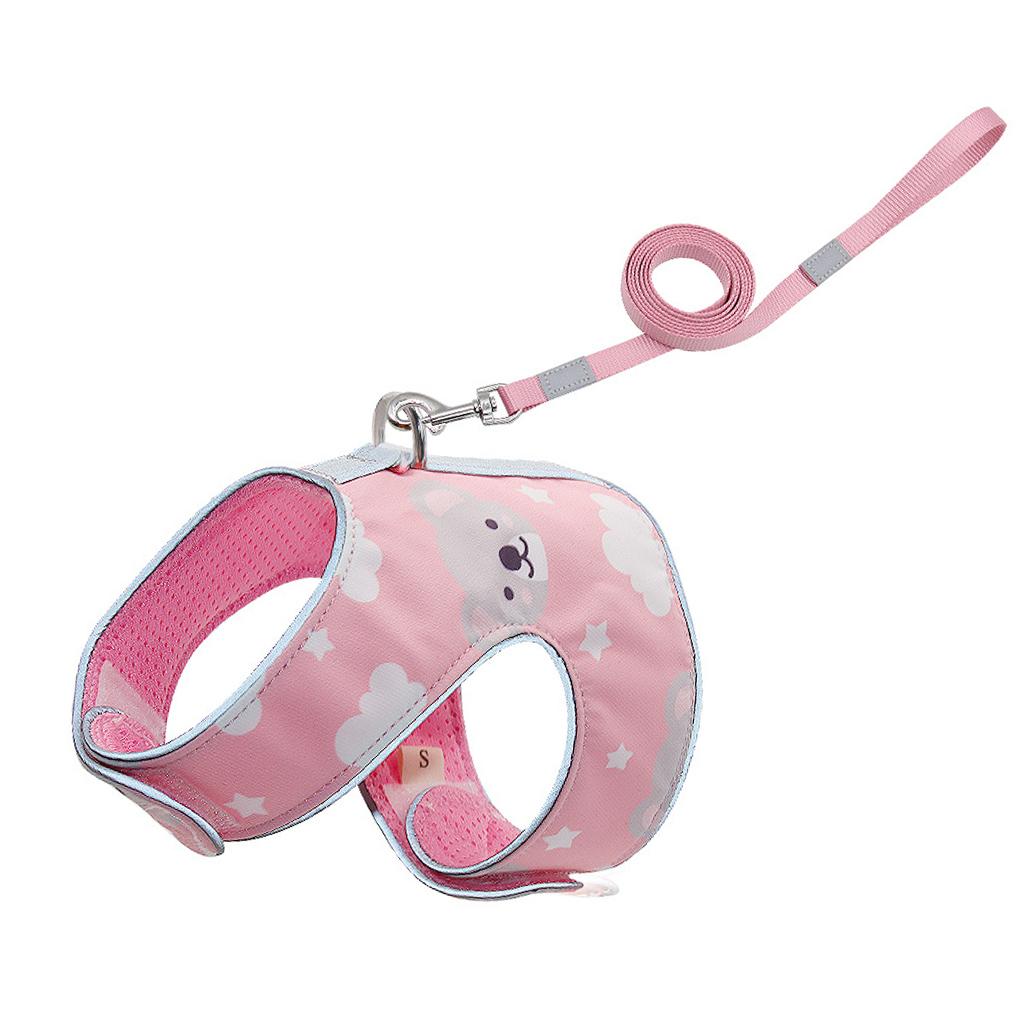 Cat Harness Soft Adjustable Pet Vest for Walking Small Medium Large Cats XS Pink