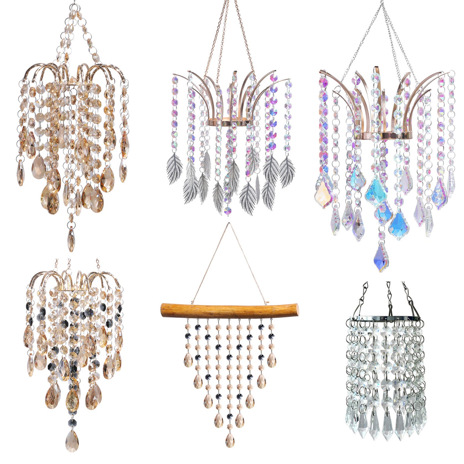 Chandelier Easy to Fit Ceiling Light Shade Modern Crystal Pendant 225x510mm