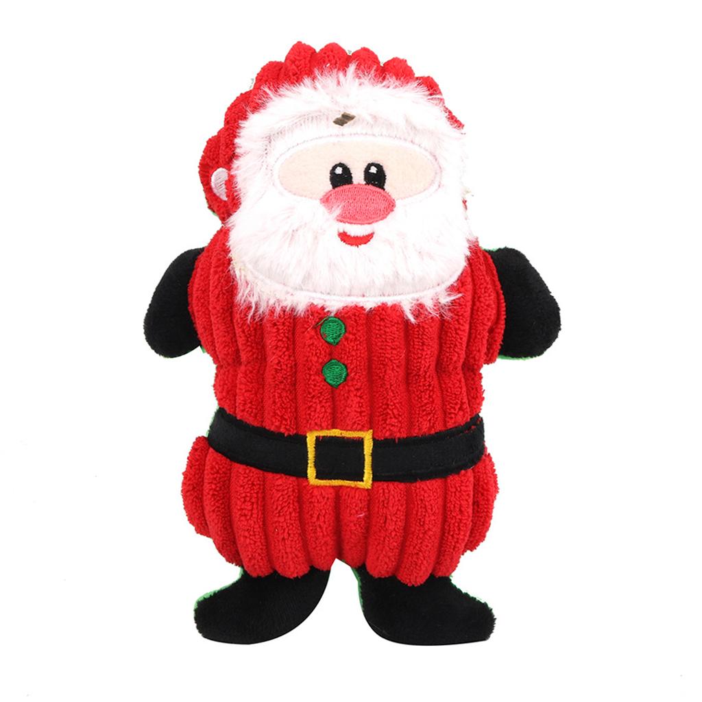 Dog Squeaky Toys Plush Toy Cat Dog Fun Interactive Squeaker Santa Claus